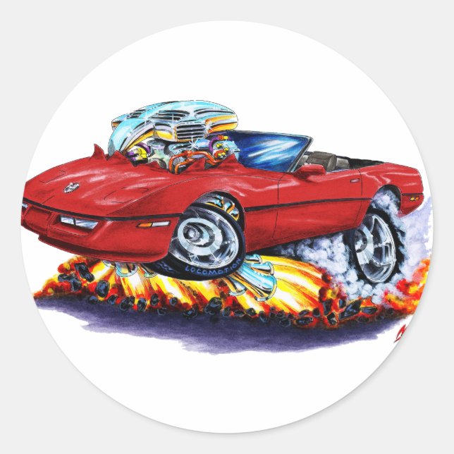 Sticker Rond 1984-93 Corvette Ruby Convertible (Devant)