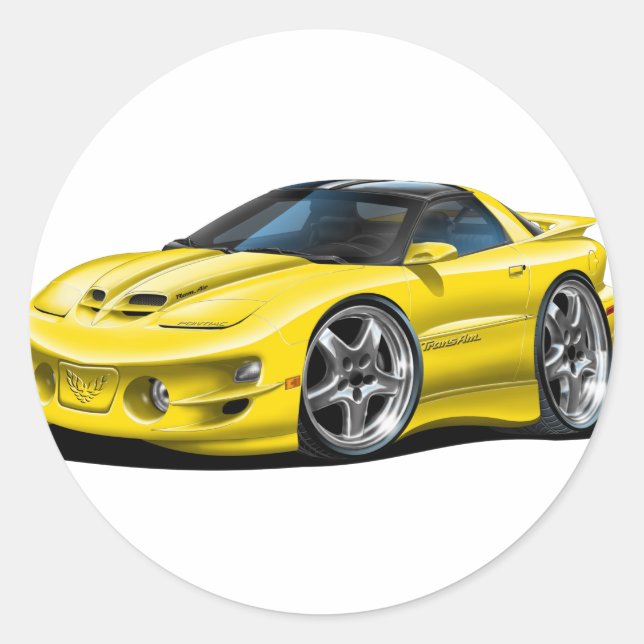 Sticker Rond 1998-02 Trans Am Yellow Car (Devant)