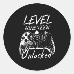 Sticker Rond 19e anniversaire Cadeau 19 ans Cadeaux 19e anniver