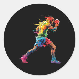 Sticker Rond 19ème Boxing Athlètes Kickboxing 19 Juin Si