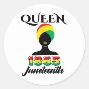 Sticker Rond 19ème Femme Queen Afro Melanin Black Gi