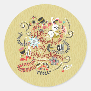 Sticker Rond 1 5h18 de Thessalonians donnent des mercis dans