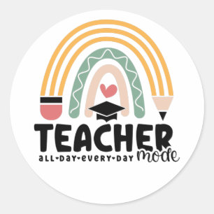 Sticker Rond 1- Amusant mode enseignant cadeau d'enseignement p