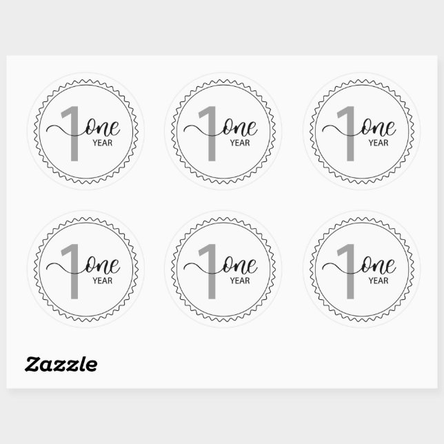 Sticker Rond 1 an de jalon (Feuille)