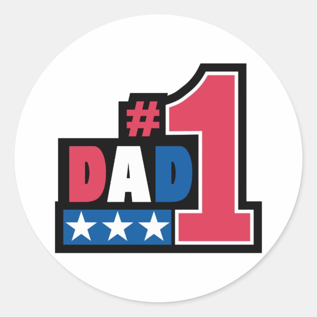 Sticker Rond #1 Cadeau Papa (Devant)