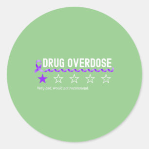 Sticker Rond 1 Étoile Cote Drogue Surdose Sensibilisation Fun F