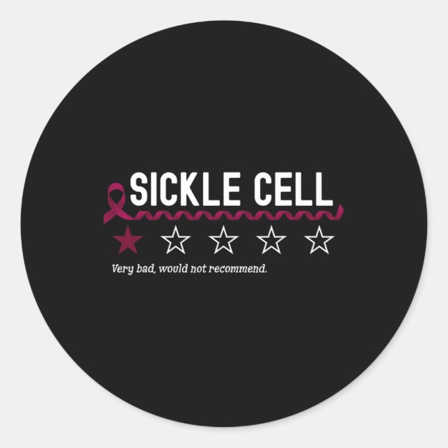 Sticker Rond 1 Étoile Notation Sickle Cell Sensibilisation Funn (Devant)