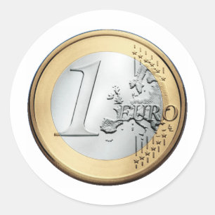 Sticker Rond 1 EURO pièce de monnaie