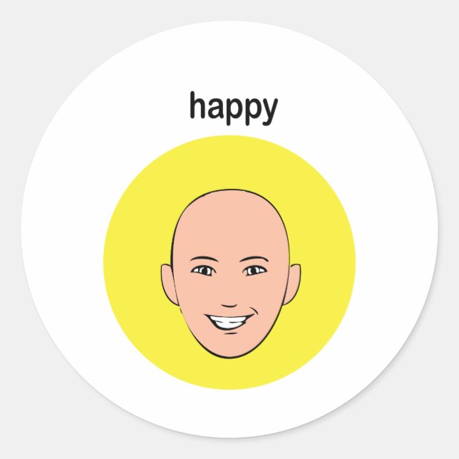 Sticker Rond 1 heureux (Devant)
