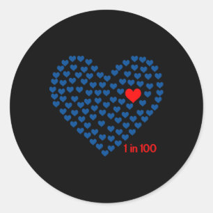 Sticker Rond 1 Sur 100 Cadeau de sensibilisation à la maladie c