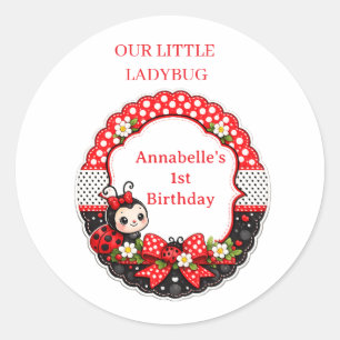 Sticker Rond 1er anniversaire de Little Ladybug