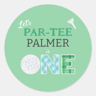 Sticker Rond 1er Anniversaire Par-tee Golf Party