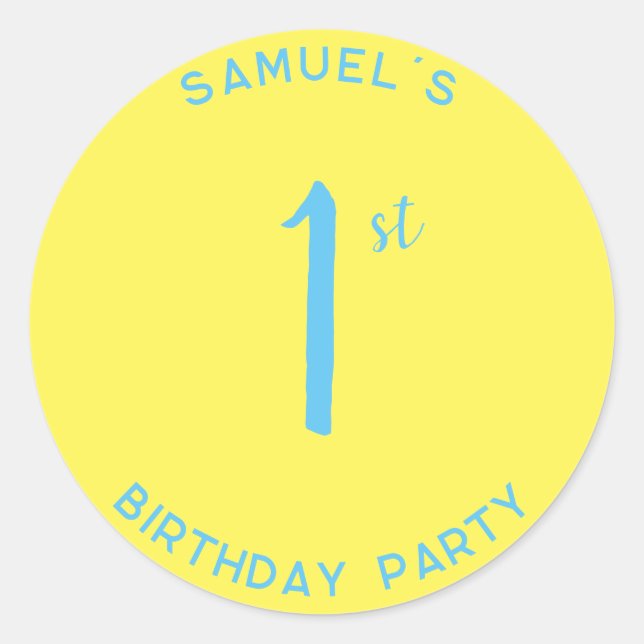 Sticker Rond 1er anniversaire personnel Premier anniversaire (Devant)