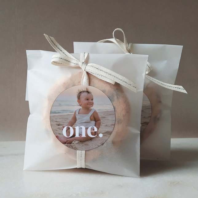 Sticker Rond 1er anniversaire Photo - un (Créateur téléchargé)