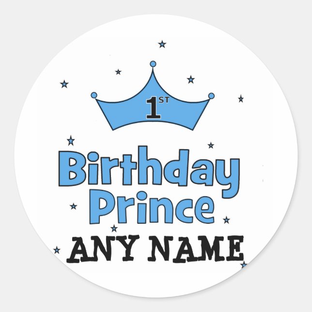 Sticker Rond 1er anniversaire Prince (Devant)