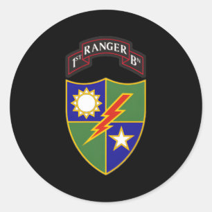 Sticker Rond 1Er Bataillon 75Ème Régit Des Rangers
