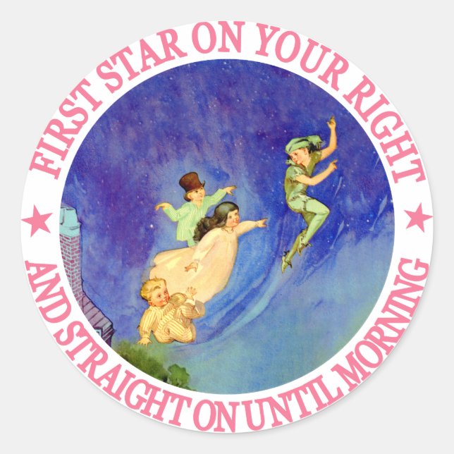 STICKER ROND 1ER ÉTOILE À DROITE, DIRECTEMENT JUSQU'AU MATIN (Devant)