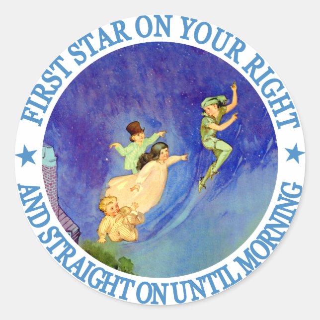 STICKER ROND 1ER ÉTOILE À DROITE, DIRECTEMENT JUSQU'AU MATIN (Devant)