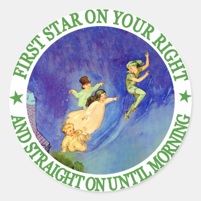 STICKER ROND 1ER ÉTOILE À DROITE, DIRECTEMENT JUSQU'AU MATIN (Devant)