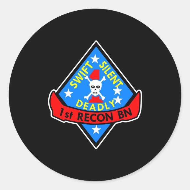 Sticker Rond 1Er Recon Bn Black (Devant)