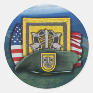 Sticker Rond 1er vétérans des forces spéciales vétérans flash n