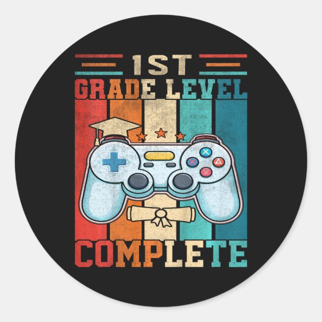 Sticker Rond 1ère Année Jeu Complet Dernier Jour De L'École (Devant)