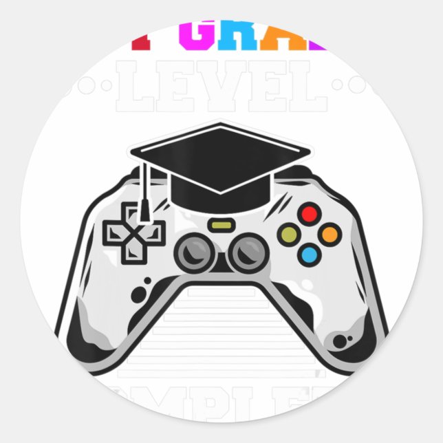Sticker Rond 1ère année Niveau de diplôme Gamer complet Jour De (Devant)