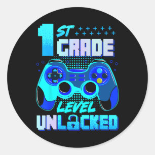 Sticker Rond 1ère classe Gamer Garçons de 1ère année Enfants Pr