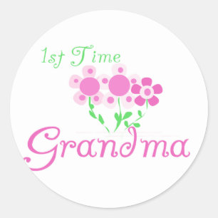 Sticker Rond 1ère Fleurs Grandma-Rose