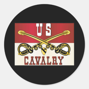 Sticker Rond 1re bannière de la division CAVALRY