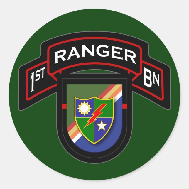 Sticker Rond 1re Bn, 75e Régiment de Rangers - Airborne (Devant)