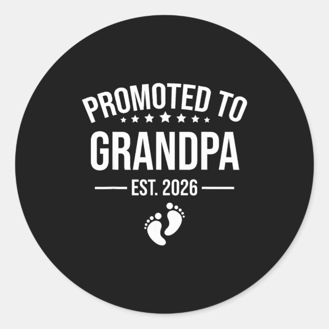 Sticker Rond 1st Time Grandpa Est 2026 New First Grandpa 2026  (Devant)