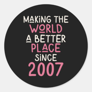 Sticker Rond 2007 Vers Un Monde Meilleur Depuis 2007