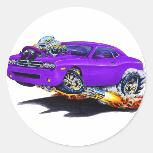 Sticker Rond 2008-10 Challenger Purple Car (Devant)