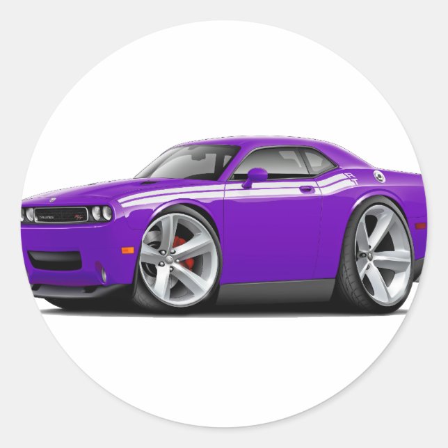 Sticker Rond 2009-11 Challenger RT Purple-White Car (Devant)