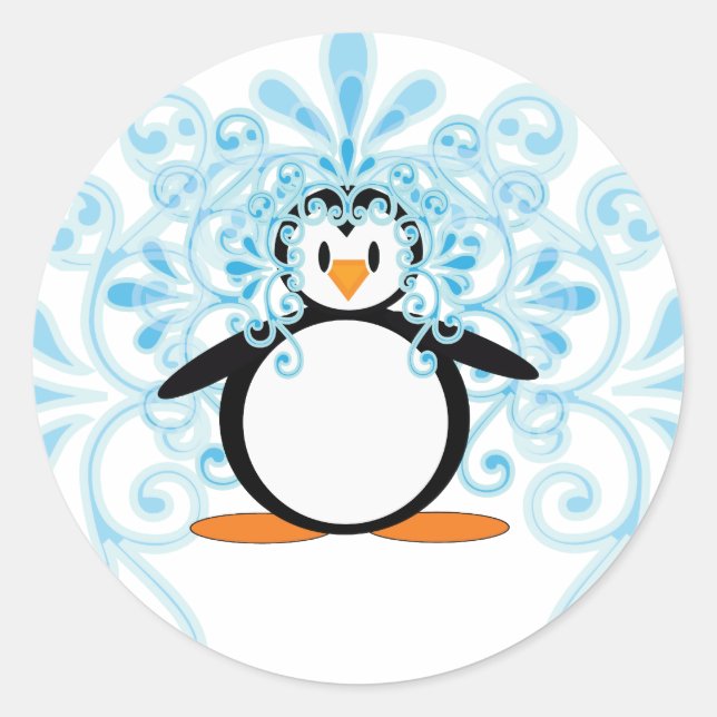 Sticker Rond 2010 Belle mariée Penguin (Devant)