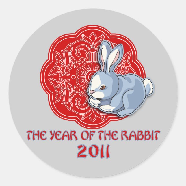 Sticker Rond 2011 L'année des cadeaux de lapin (Devant)