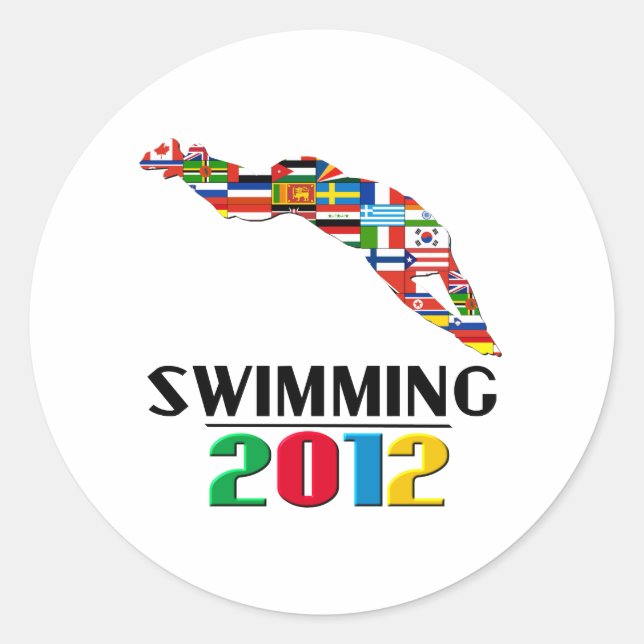 Sticker Rond 2012 : Natation (Devant)