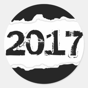 Sticker Rond 2017 (papier déchiré)
