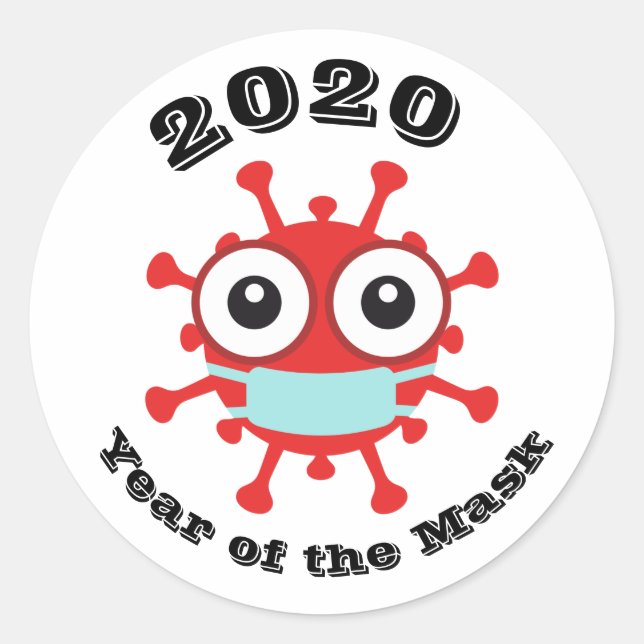 Sticker Rond 2020 Année du Masque (Devant)