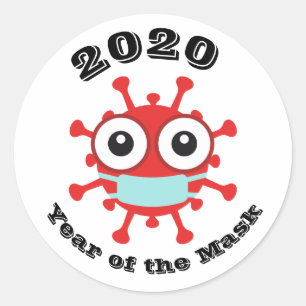 Sticker Rond 2020 Année du Masque