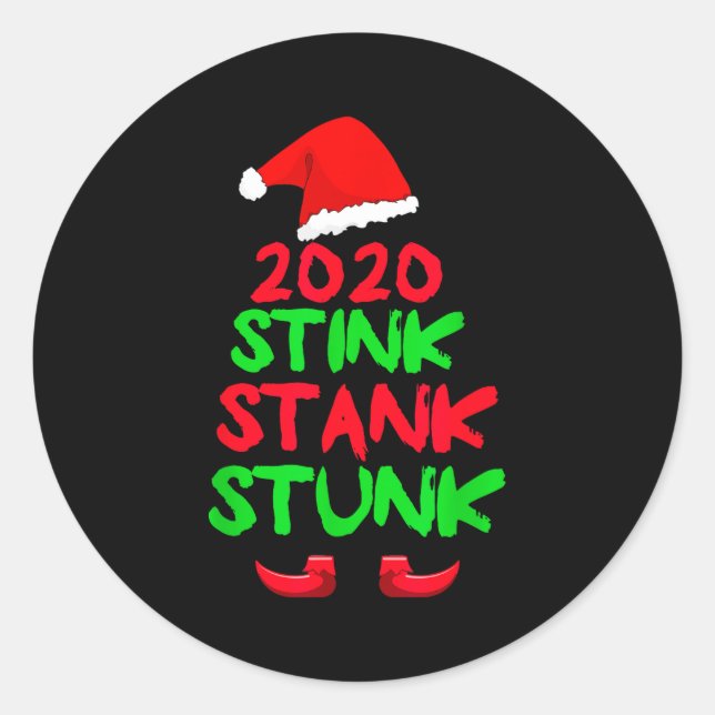 Sticker Rond 2020 Stink Stank Stunk Funny Christmas  (Devant)