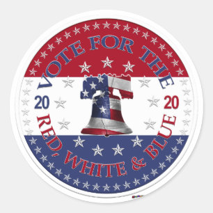 Sticker Rond 2020 Vote pour The Red, White and Blue Liberty Bel