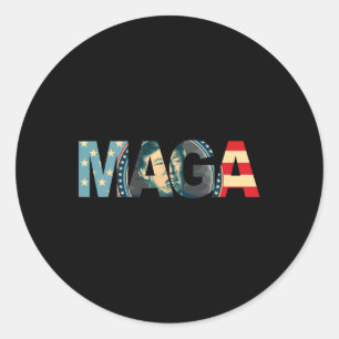 Sticker Rond 2020 Voted Maga American Drapeau Retro cadeau Vint