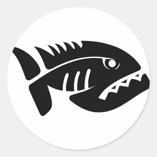 Sticker Rond 2021112006 Piranha (Animaux) (Devant)