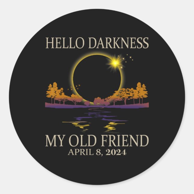 Sticker Rond 2024 Éclipse solaire 2024 040824 Eclipse (Devant)