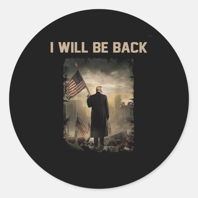 Sticker Rond 2024 Je serai de retour (sur le dos) (Devant)