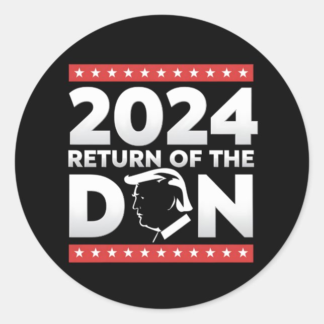 Sticker Rond 2024 Retour Du Don Trump 45 47 Président Des États (Devant)