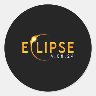 Sticker Rond 2024 Solar Eclipse 2024 040824 Eclipse Hommes Femm