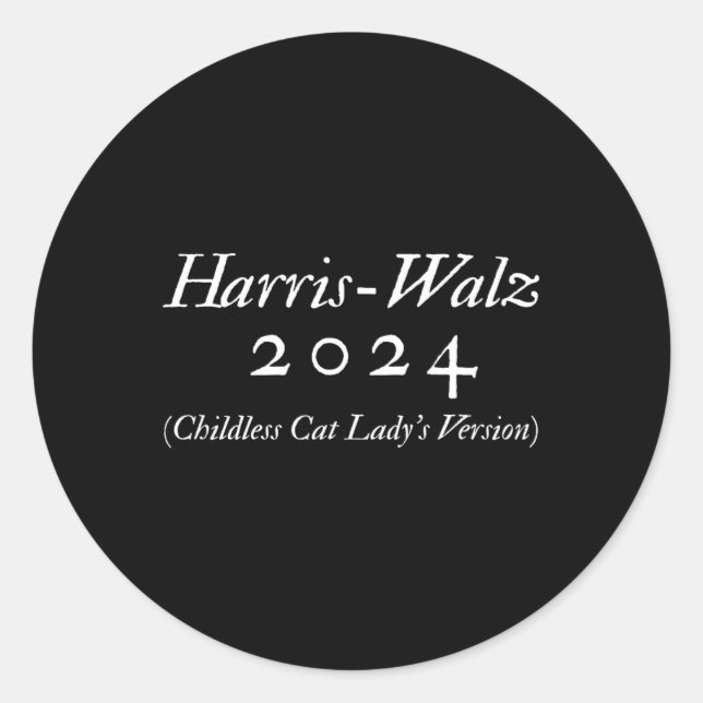 Sticker Rond 2024 - Version de la chatte sans enfant Lady (Devant)